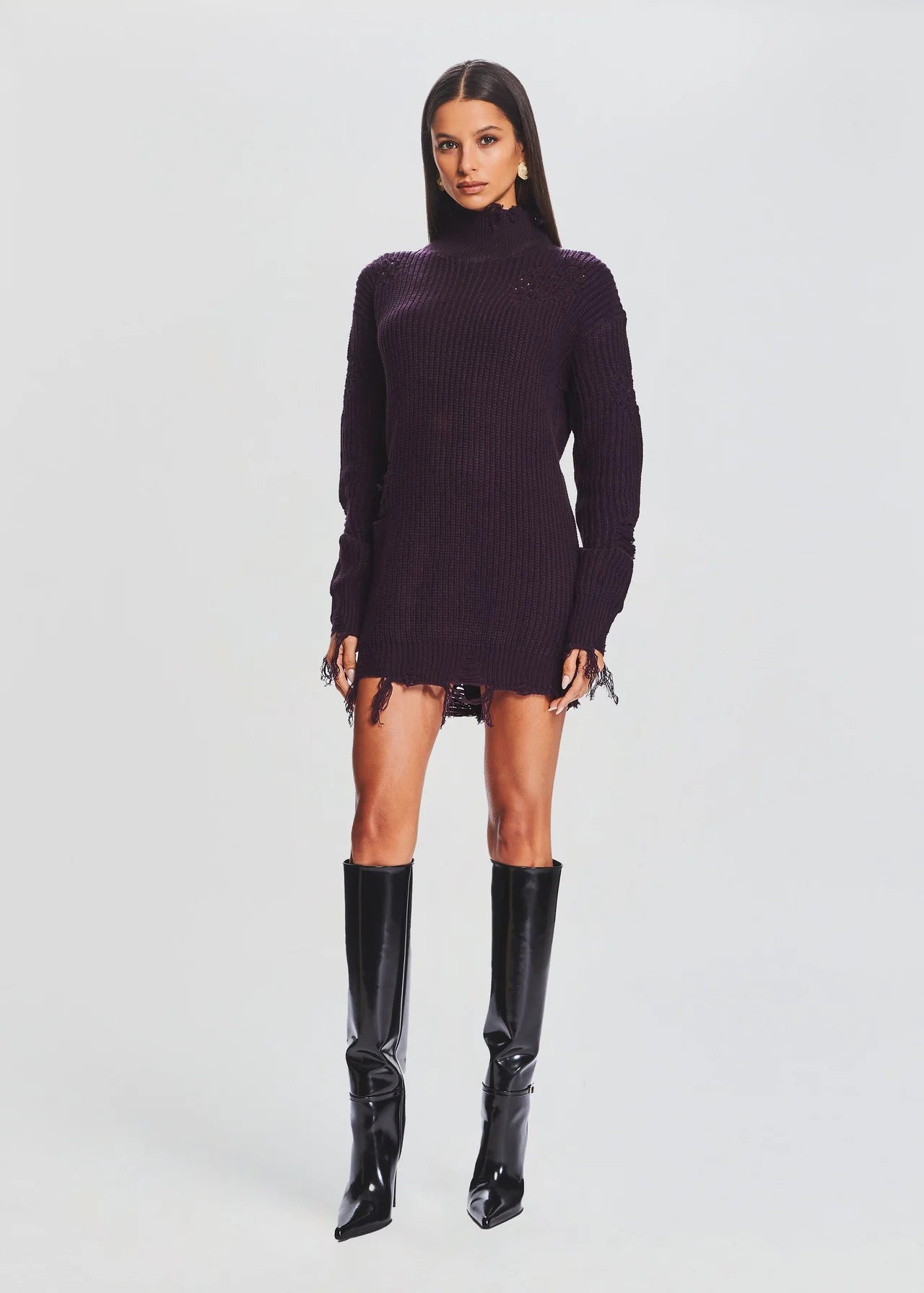 Capala Sweater Dress - Eggplant