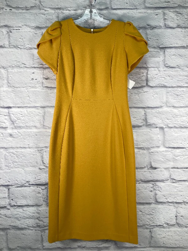 Dress Work By Calvin Klein In Yellow, Size: S