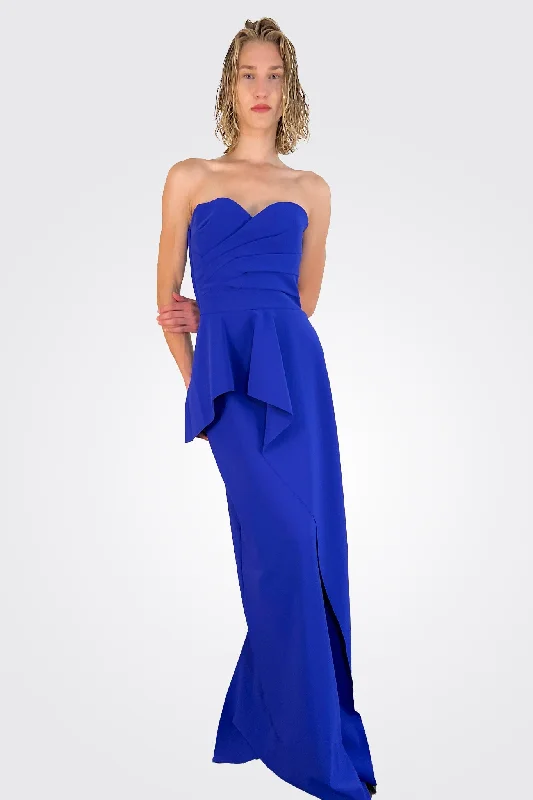 Miya Strapless Peplum Gown - Inchiostro