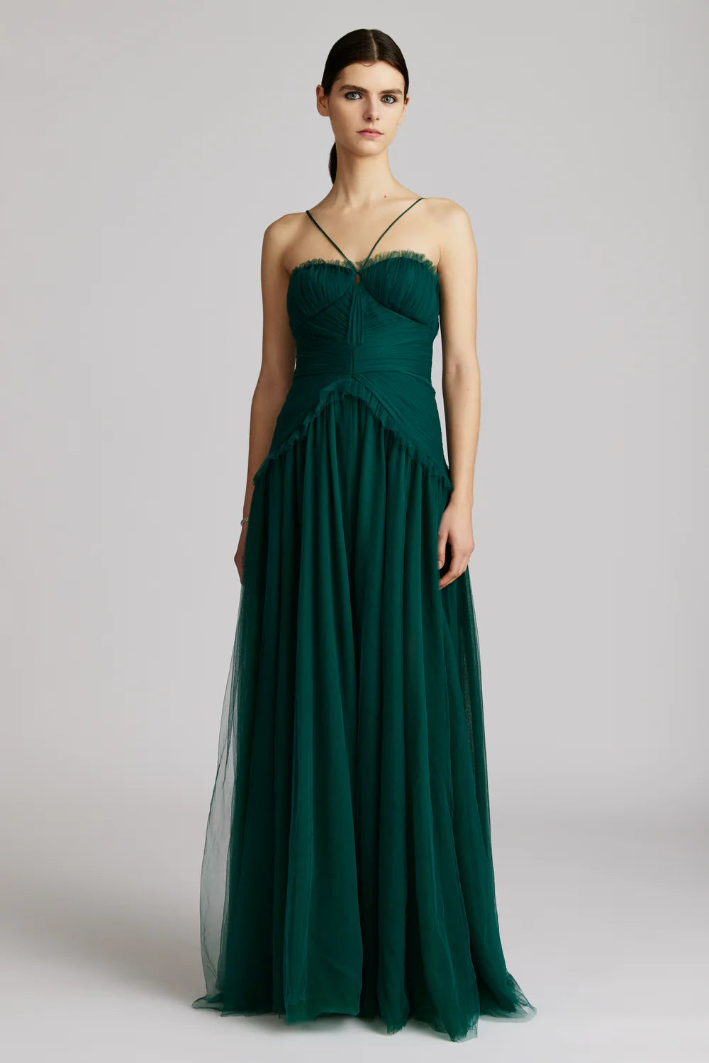 Two Tiered Tulle Gown - Green