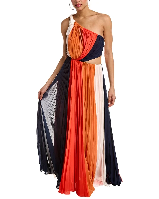 AMUR Kade Pleated Maxi Dress