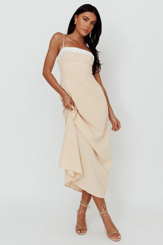 Taera Cami Strap Midi Dress Oat