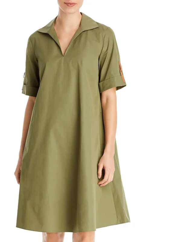 Womens V-Neck Mini Shirtdress