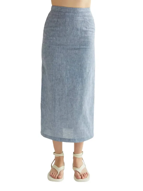 Dani Linen Skirt In Blue