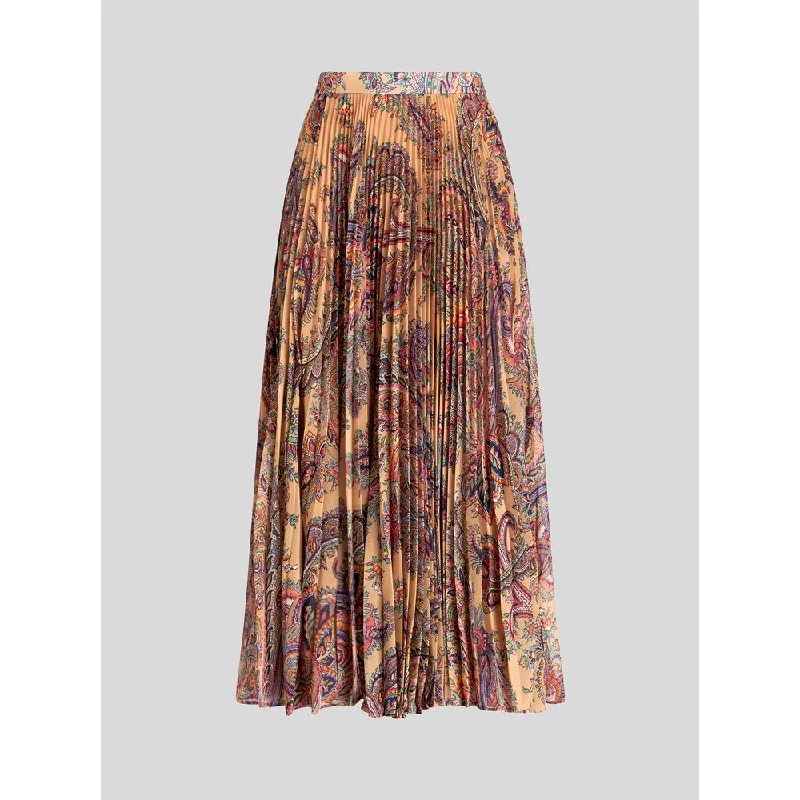 PLEATED GEORGETTE MIDI SKIRT