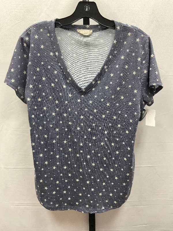 Top Short Sleeve By Altard State In Blue & White, Size: S