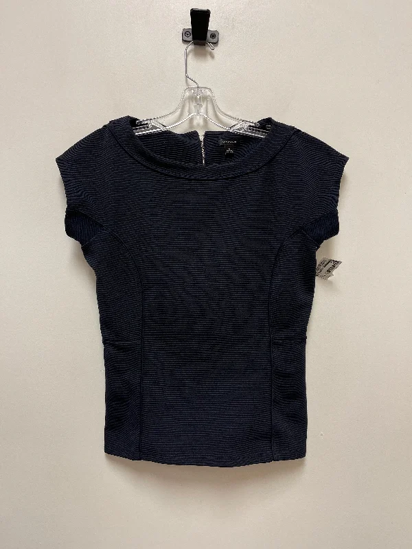 Top Short Sleeve By Ann Taylor In Navy, Size: S