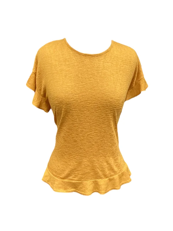 Top Short Sleeve By Bobeau In Yellow, Size: Xs