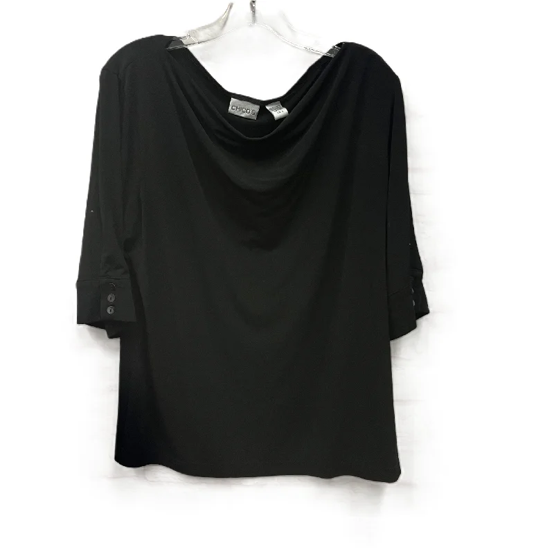 Top Short Sleeve By Chicos In Black, Size: Xl