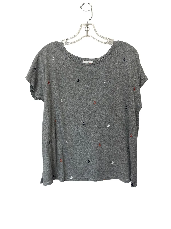 Top Short Sleeve By J. Jill In Grey, Size: S