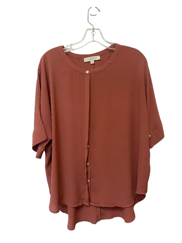 Top Short Sleeve By Loft In Orange, Size: Xl