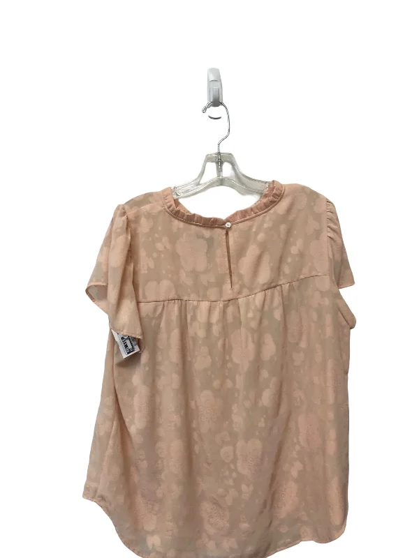 Top Short Sleeve By Loft In Pink, Size: Xl