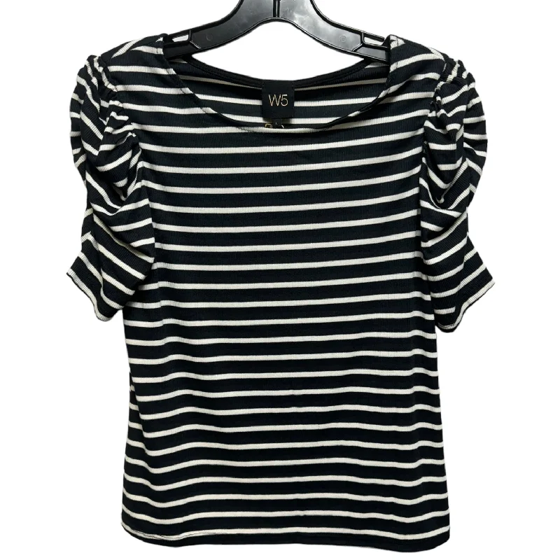 Top Short Sleeve By W5 In Striped Pattern, Size: L