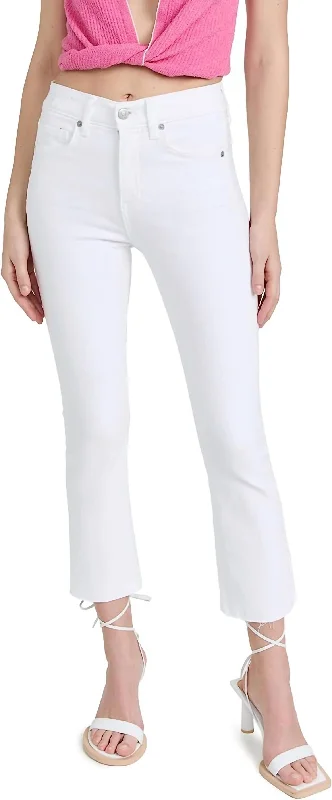 Carly Kick Flare Raw Hem Jeans In White