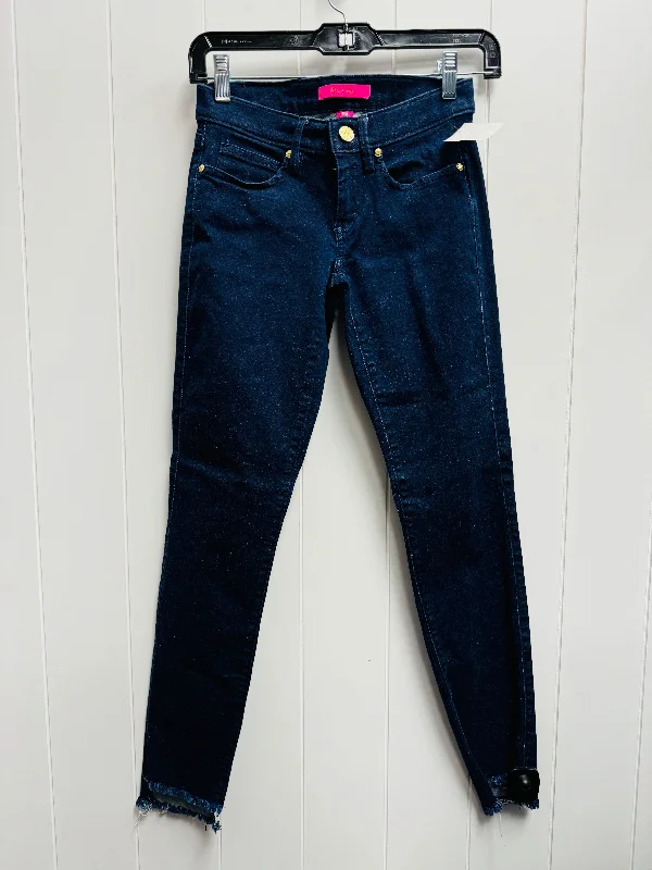 Jeans Skinny By Lilly Pulitzer In Blue Denim, Size: Xxs