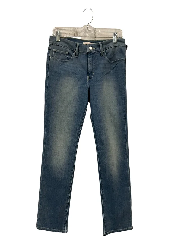 Jeans Straight By Levis In Blue Denim, Size: 10