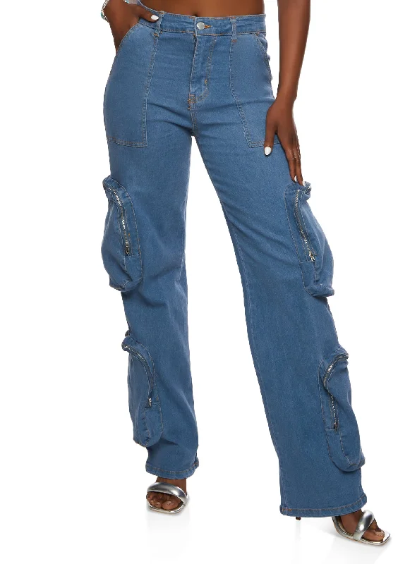 Daisy High Rise Wide Cargo Jeans