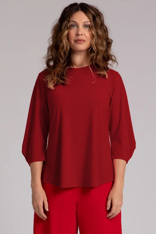 Classic Fit Lantern Top | Red