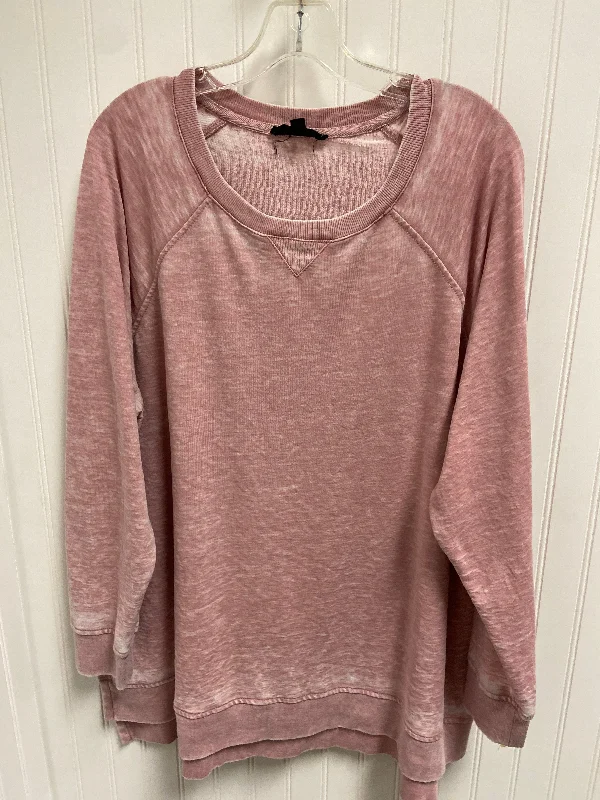 Top Long Sleeve By Jane And Delancey In Pink, Size: 2x