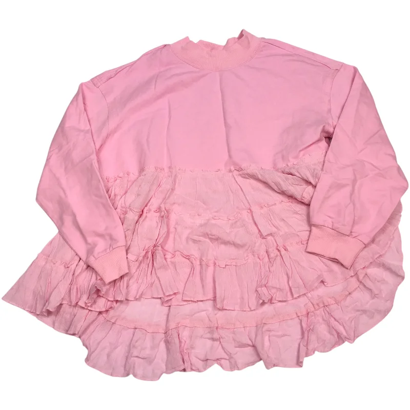 Top Long Sleeve By Listicle In Pink, Size: S