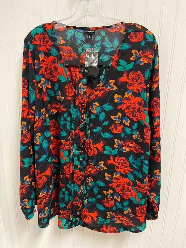 Top Long Sleeve By Torrid In Floral Print, Size: 3x