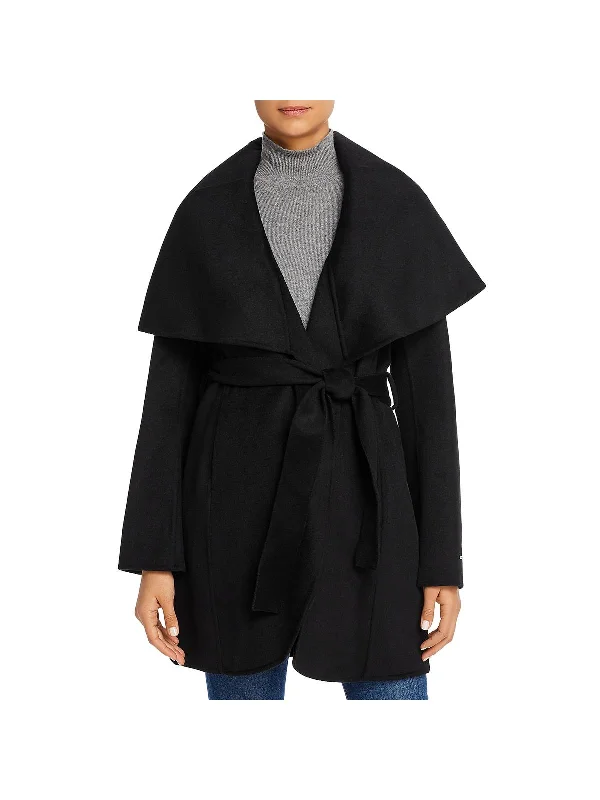 Marilyn Womens Wool Blend Winter Wrap Coat