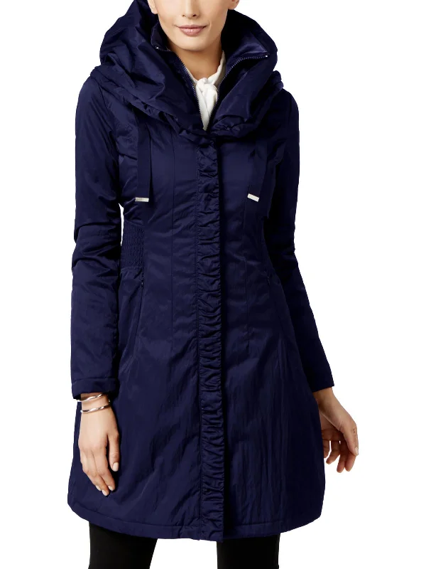 Womens Hooded Long Raincoat