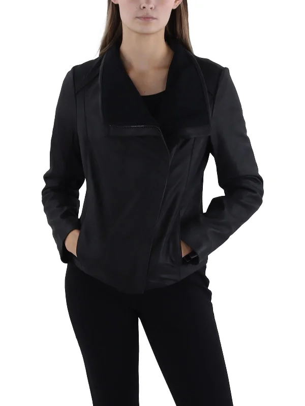 Womens Leather Asymmetric Leather Jacket