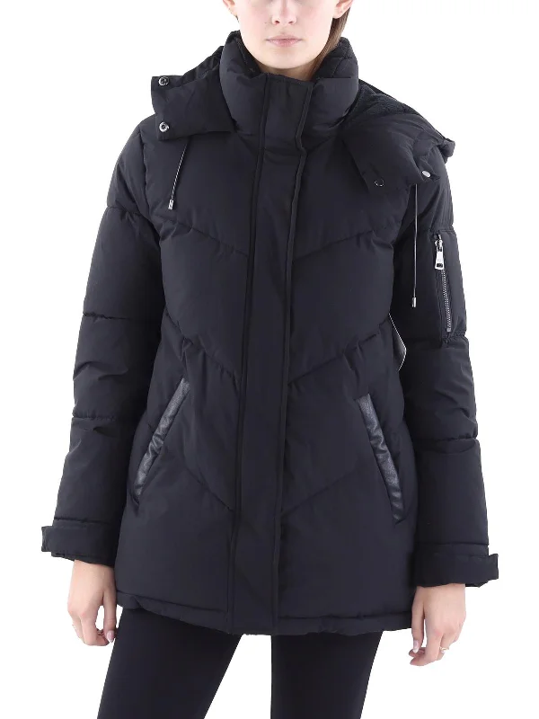 Womens Quilted Long Sleeves Puffer Jacket