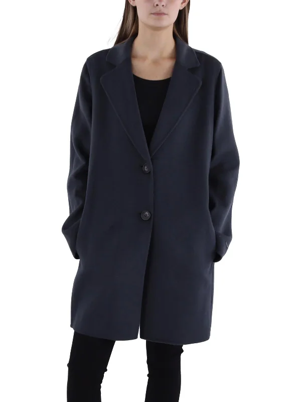 Womens Wool Blend Long Sleeve Pea Coat