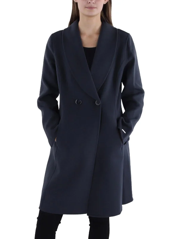 Womens Wool Blend Surplice Wrap Coat