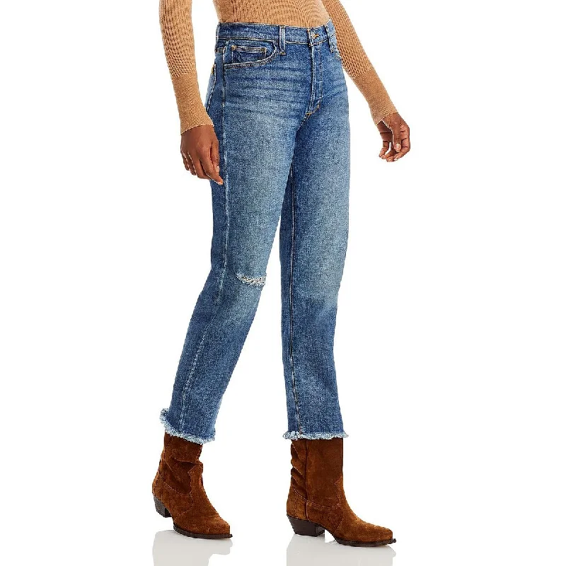 The Honor Womens Straight Cropped Ankle Jeans