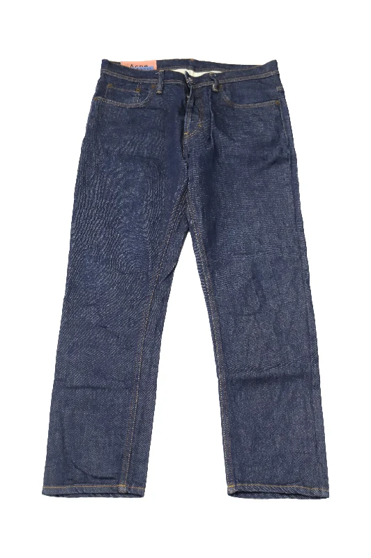 Acne Studios Slim Tapered Jeans in Indigo Blue Cotton