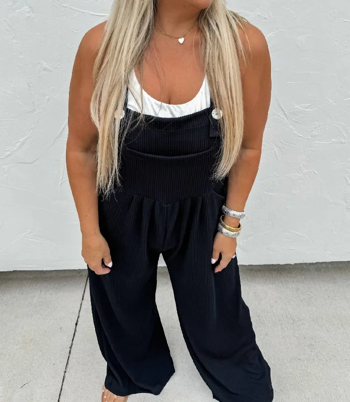 Be Yourself Boho Overalls In Black