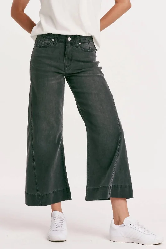 Fiona High Rise Wide Leg Pant In Silver Lining