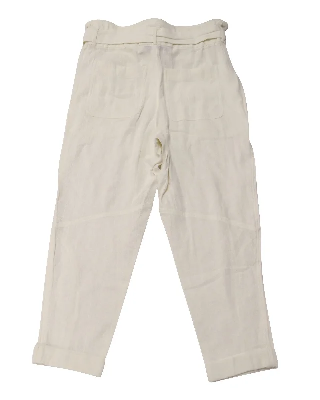 IRO High Waisted Pants in White Cotton