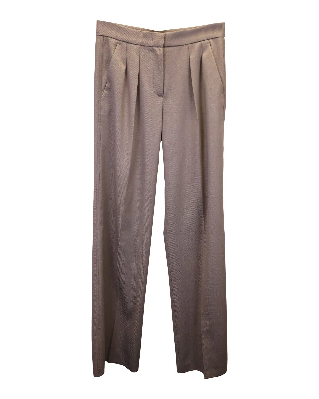 Max Mara Pleated Trousers in Beige Wool