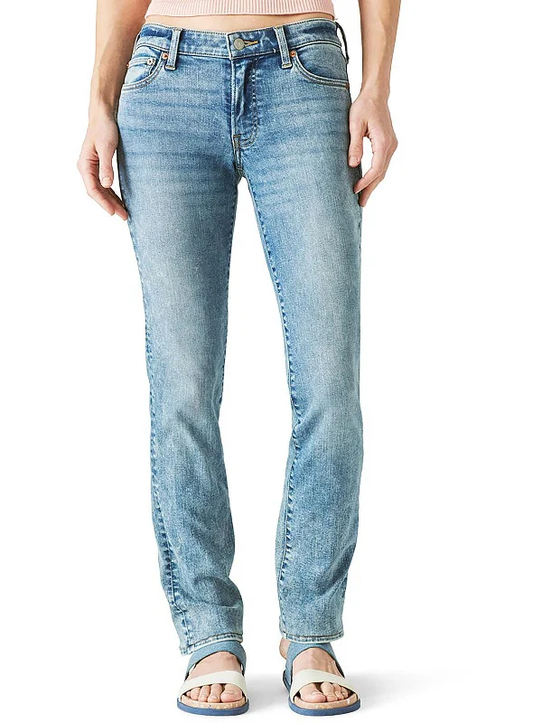 Sweet Womens Mid-Rise Ankle Straight Leg Jeans