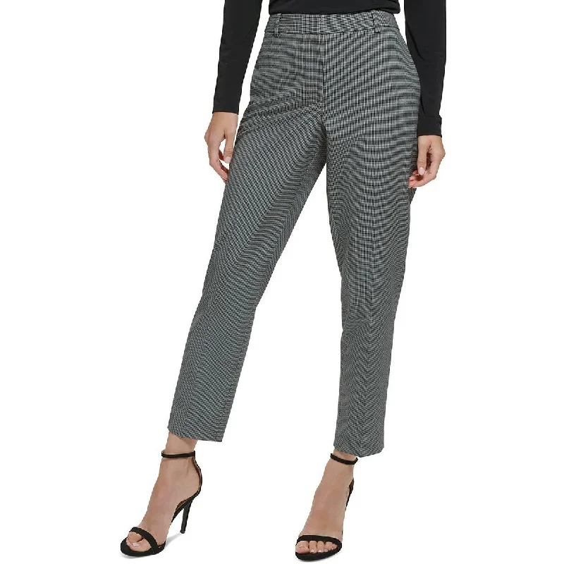 Womens Checkered Cropped Skinny Pants