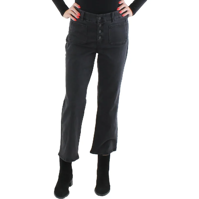 Womens Denim High Rise Straight Leg Jeans