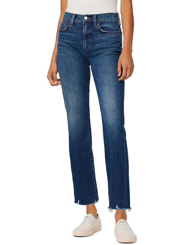 Womens High Rise Cropped Flared Jeans