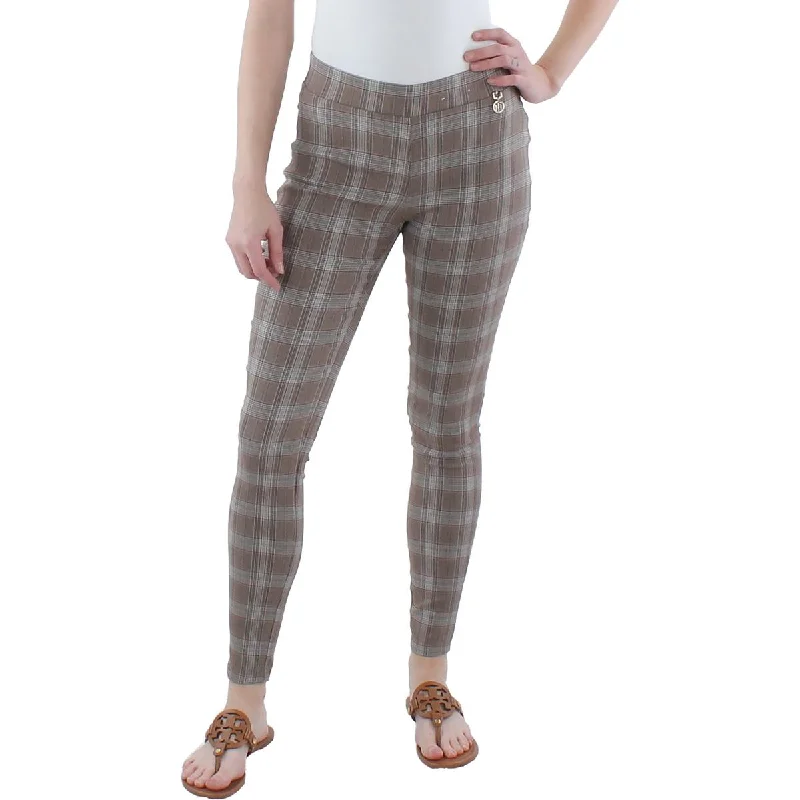 Womens Plaid Cropped Ankle Pants